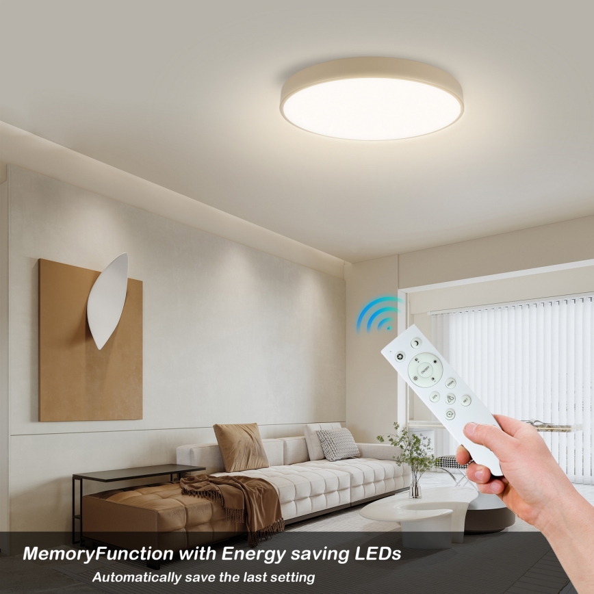 Brilagi - LED dæmpbar loftlampe POOL SMART LED/60W/230V 3000–6000K Ø 50 cm Wi‑Fi Tuya beige + fjernbetjening