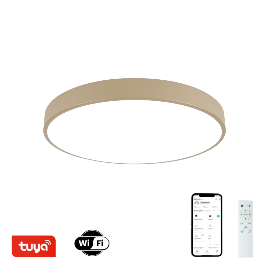 Brilagi - LED dæmpbar loftlampe POOL SMART LED/60W/230V 3000–6000K Ø 50 cm Wi‑Fi Tuya beige + fjernbetjening
