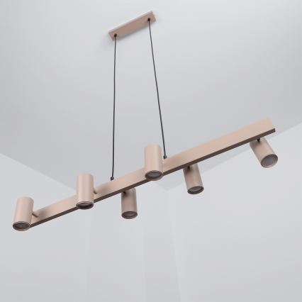 Brilagi - LED RGBW dæmpbar pendel på wire SELE 6xGU10/6,5W/230V 2700-6500K beige + fjernbetjening