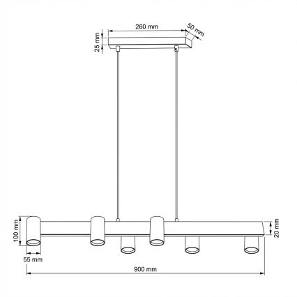 Brilagi - LED RGBW dæmpbar pendel på wire SELE 6xGU10/6,5W/230V 2700-6500K beige + fjernbetjening