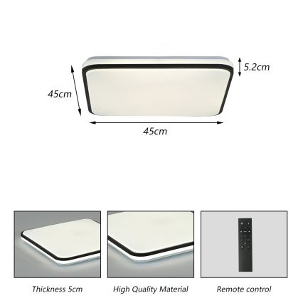 Brilagi - LED Dæmpbar loftlampe SMART LED/36W/230V 53x53 cm 3000-6000K Wi-Fi Tuya Beacon + fjernbetjening