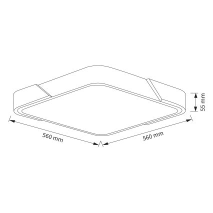 Brilagi - Dæmpbar LED-loftlampe PILANA LED/60W/230V 3000-6500K eg/sort 56x56 cm + fjernbetjening