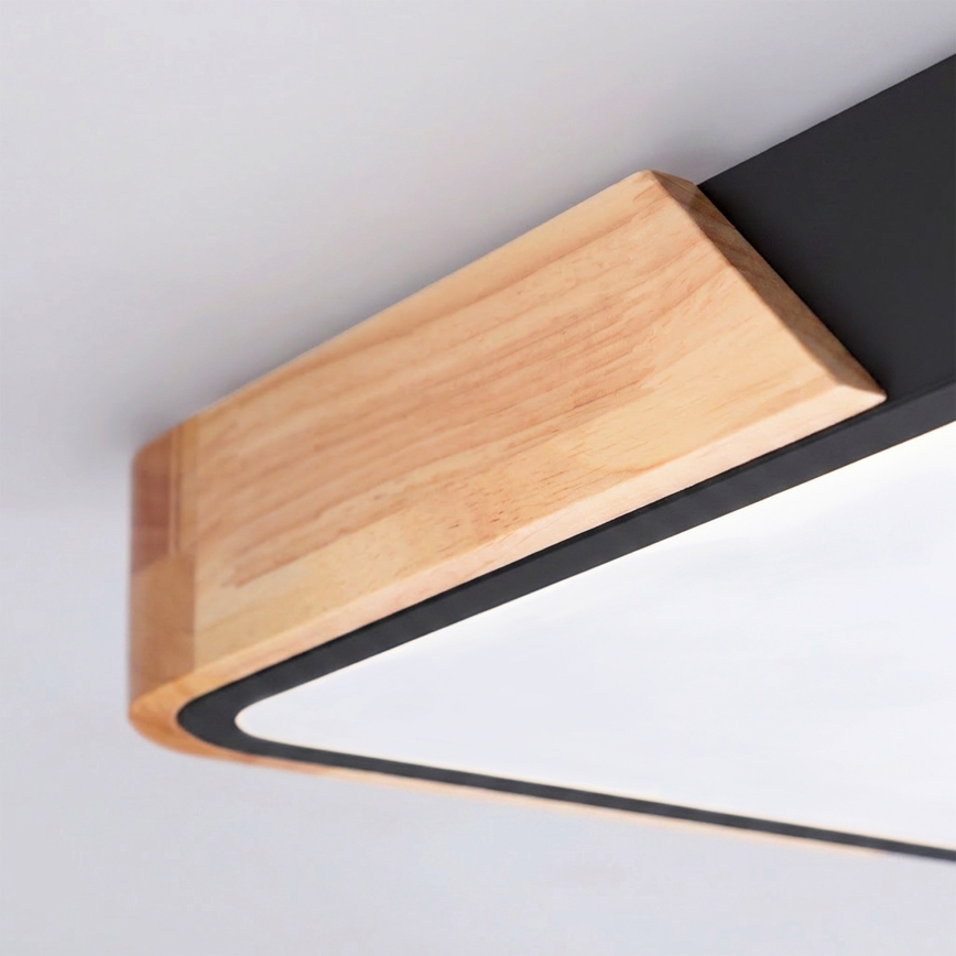 Brilagi - Dæmpbar LED-loftlampe PILANA LED/60W/230V 3000-6500K eg/sort 56x56 cm + fjernbetjening