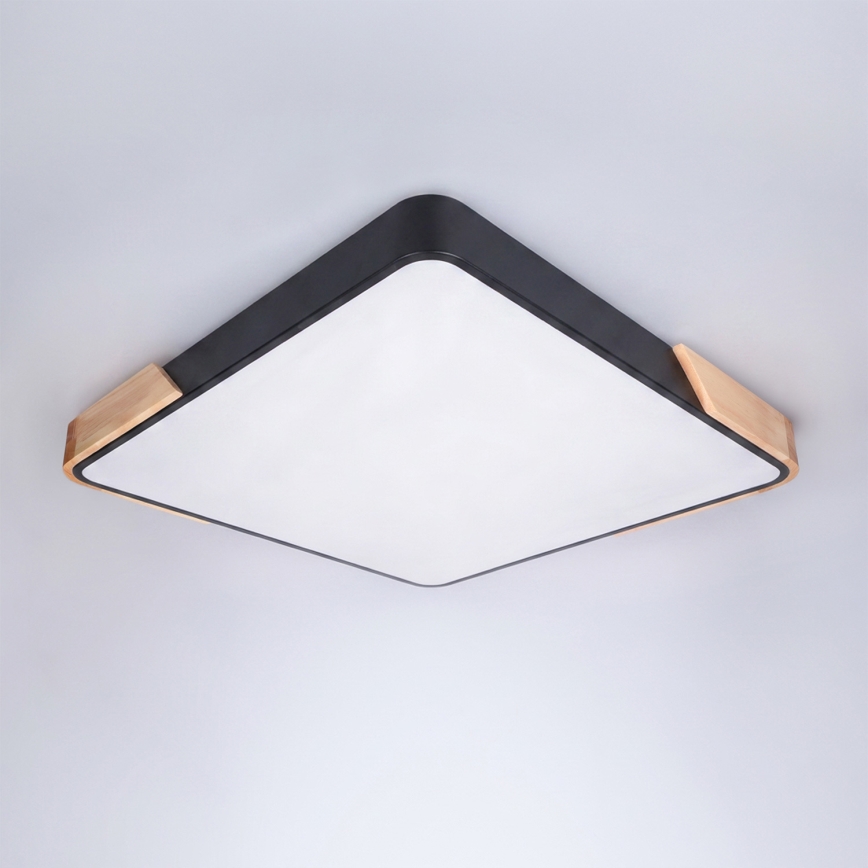 Brilagi - Dæmpbar LED-loftlampe PILANA LED/60W/230V 3000-6500K eg/sort 56x56 cm + fjernbetjening