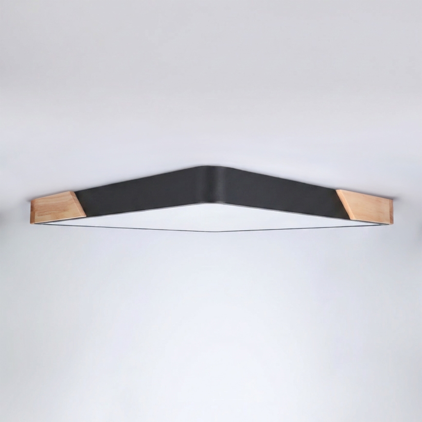 Brilagi - Dæmpbar LED-loftlampe PILANA LED/60W/230V 3000-6500K eg/sort 56x56 cm + fjernbetjening