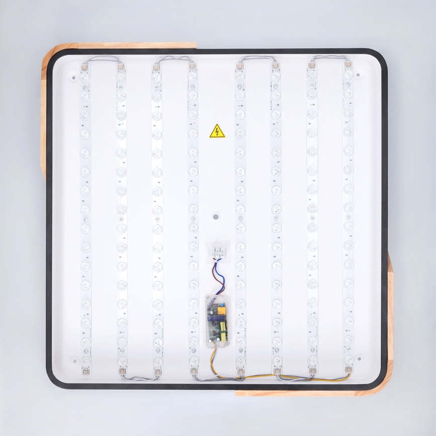 Brilagi - Dæmpbar LED-loftlampe PILANA LED/60W/230V 3000-6500K eg/sort 56x56 cm + fjernbetjening