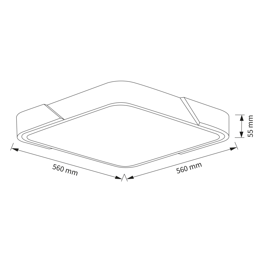 Brilagi - Dæmpbar LED-loftlampe PILANA LED/60W/230V 3000-6500K eg/sort 56x56 cm + fjernbetjening
