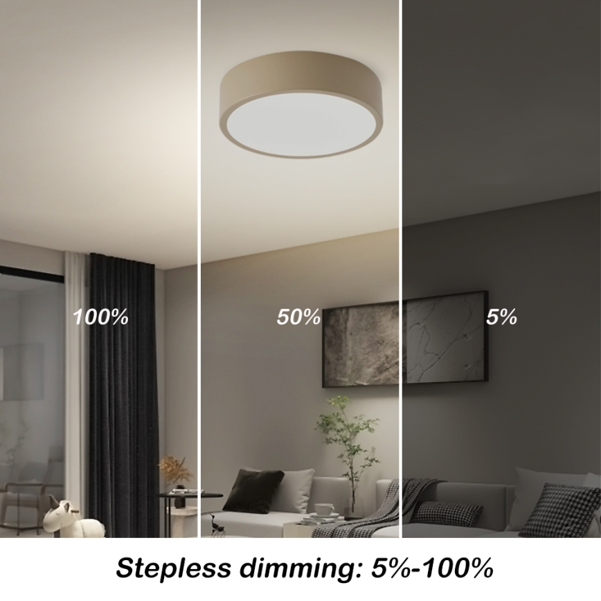 Brilagi - LED dæmpbar loftlampe POOL LED/18W/230V 3000-6000K 20 cm beige + fjernbetjening