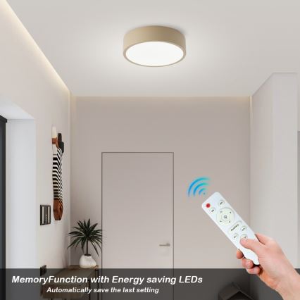 Brilagi - LED dæmpbar loftlampe POOL LED/18W/230V 3000-6000K 20 cm beige + fjernbetjening