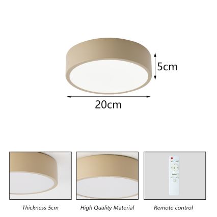 Brilagi - LED dæmpbar loftlampe POOL LED/18W/230V 3000-6000K 20 cm beige + fjernbetjening