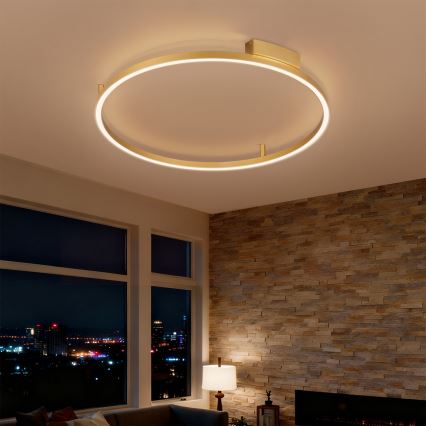 Brilagi - Dæmpbar LED-loftlampe PORTOFINO LED/60W/230V 3000-6000K Ø 80 cm, guld, inkl. fjernbetjening