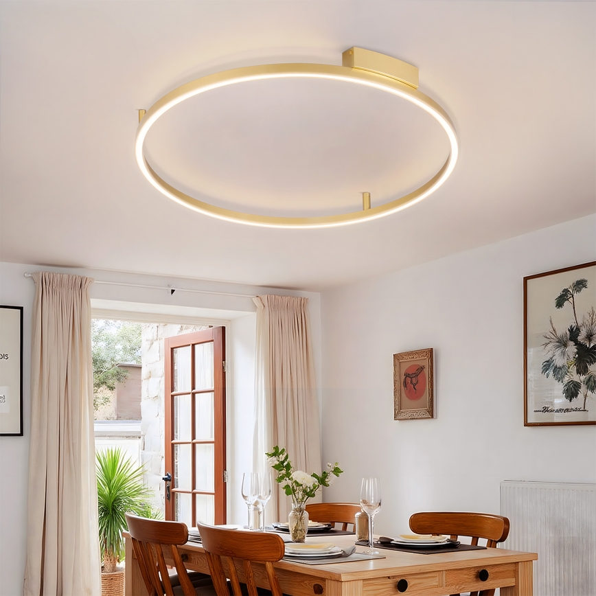 Brilagi - Dæmpbar LED-loftlampe PORTOFINO LED/60W/230V 3000-6000K Ø 80 cm, guld, inkl. fjernbetjening