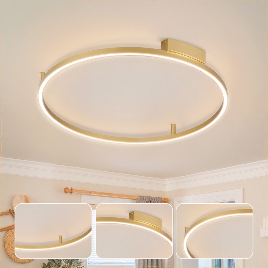 Brilagi - Dæmpbar LED-loftlampe PORTOFINO LED/60W/230V 3000-6000K Ø 80 cm, guld, inkl. fjernbetjening