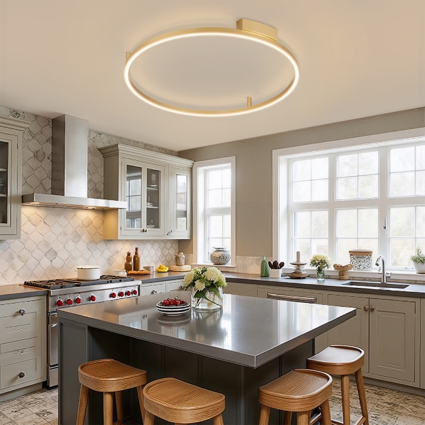 Brilagi - Dæmpbar LED-loftlampe PORTOFINO LED/60W/230V 3000-6000K Ø 80 cm, guld, inkl. fjernbetjening