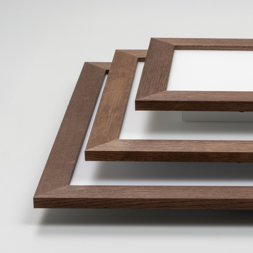Brilagi - LED-dæmpbart loftarmatur SLIMFRAME WOOD LED/58W/230V 64x64 cm 3000-6000K mørkebrun + fjernbetjening
