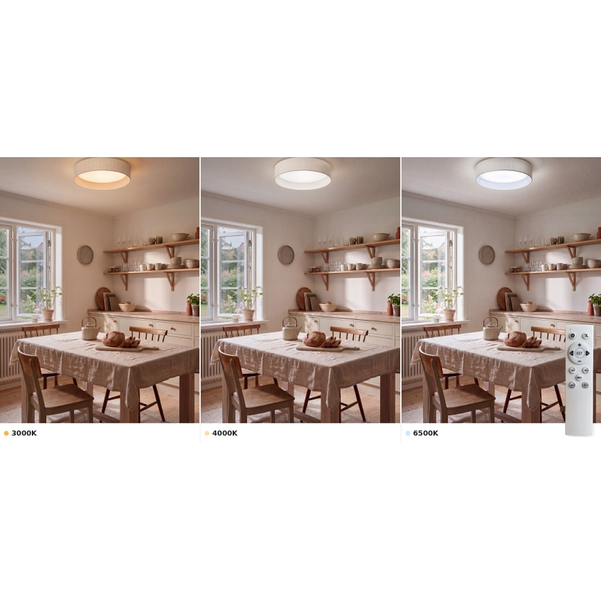 Brilagi - LED-dæmpbar loftlampe VELVET SMART VARI LED/24W/230V 3000-6500K Ø 45 cm hvid + fjernbetjening