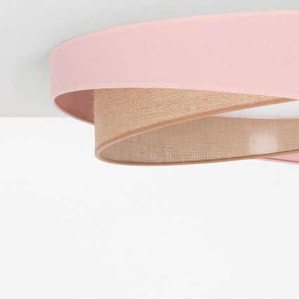 BRILAGI - LED Dæmpbar loftlampe VELVET TWIST LED/36W/230V 3000-6000K Ø 65 cm Wi-Fi Tuya Beacon rosa/beige + fjernbetjening