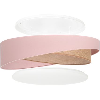 BRILAGI - LED Dæmpbar loftlampe VELVET TWIST LED/36W/230V 3000-6000K Ø 65 cm Wi-Fi Tuya Beacon rosa/beige + fjernbetjening