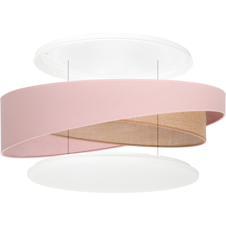 BRILAGI - LED Dæmpbar loftlampe VELVET TWIST LED/36W/230V 3000-6000K Ø 65 cm Wi-Fi Tuya Beacon rosa/beige + fjernbetjening
