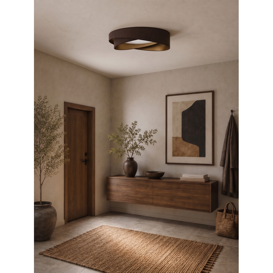 BRILAGI - dæmpbar LED-loftlampe VELVET TWIST LED/36W/230V 3000-6000K Ø 65 cm Wi-Fi Tuya Beacon brun/guld + fjernbetjening