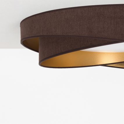 BRILAGI - dæmpbar LED-loftlampe VELVET TWIST LED/36W/230V 3000-6000K Ø 65 cm Wi-Fi Tuya Beacon brun/guld + fjernbetjening