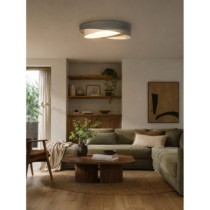 BRILAGI - LED Dæmpbar loftlampe VELVET TWIST LED/36W/230V 3000-6000K Ø 65 cm Wi-Fi Tuya Beacon grøn/hvid + fjernbetjening