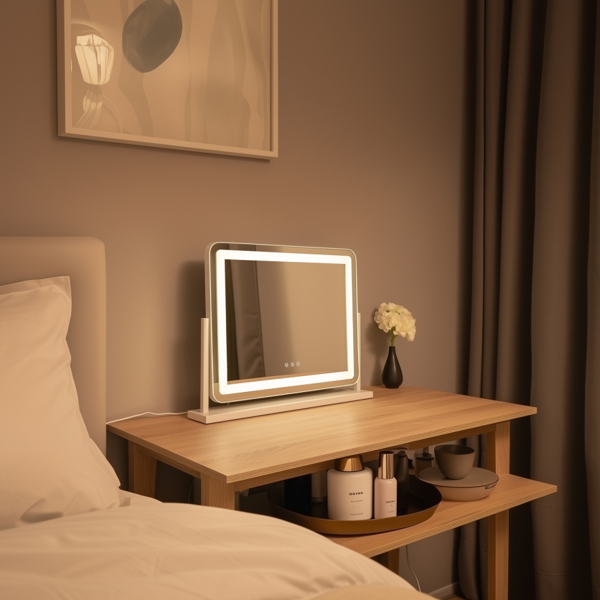BRILAGI - LED-dæmpbart makeup-spejl CALIFORNIA LED/25W/230V 3000/4000/6500K 55x44 cm hvid