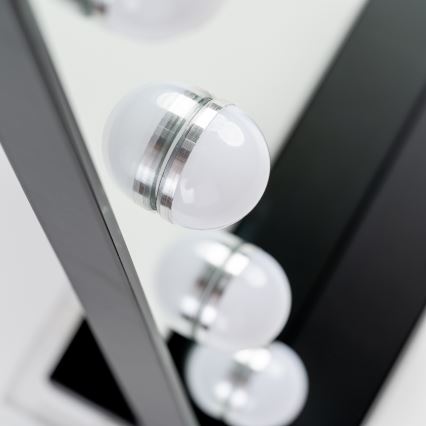 BRILAGI - Dæmpbart makeup-spejl HOLLYWOOD LED/15W/230V CCT + 2x USB 55x77 cm sort
