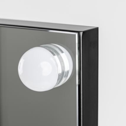 BRILAGI - Dæmpbart makeup-spejl HOLLYWOOD LED/15W/230V CCT + 2x USB 55x77 cm sort