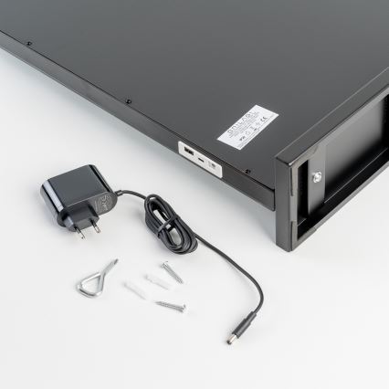 BRILAGI - Dæmpbart makeup-spejl HOLLYWOOD LED/15W/230V CCT + 2x USB 55x77 cm sort
