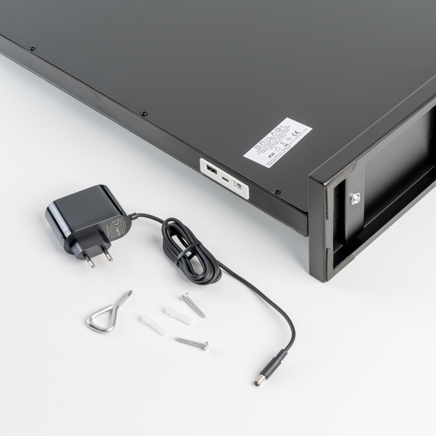 BRILAGI - Dæmpbart makeup-spejl HOLLYWOOD LED/15W/230V CCT + 2x USB 55x77 cm sort