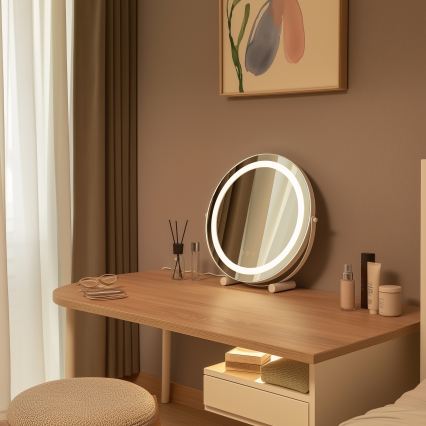 BRILAGI - LED-dæmpbart makeup-spejl CALIFORNIA LED/17W/230V 3000/4000/6500K Ø 42 cm hvid