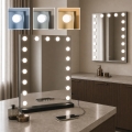 BRILAGI - Dæmpbart makeup-spejl HOLLYWOOD LED/15W/230V CCT + 2x USB 55x77 cm sort