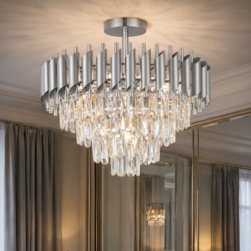 Brilagi - ECLIPSE overflademonteret lysekrone 7xE14/10W/230V Ø 48 cm sølv