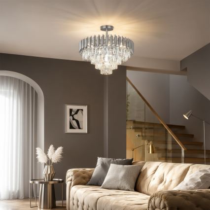 Brilagi - ECLIPSE overflademonteret lysekrone 7xE14/10W/230V Ø 48 cm sølv