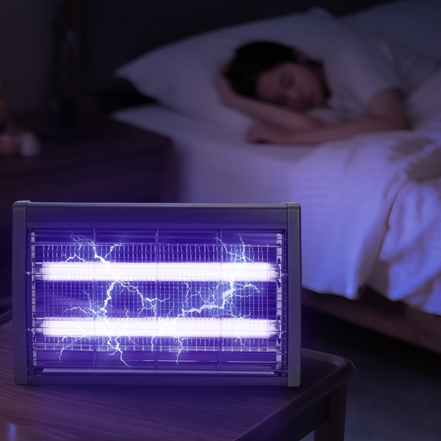 Brilagi - Elektrisk insektfanger 2xUV/10W/230V 60 m2 sort