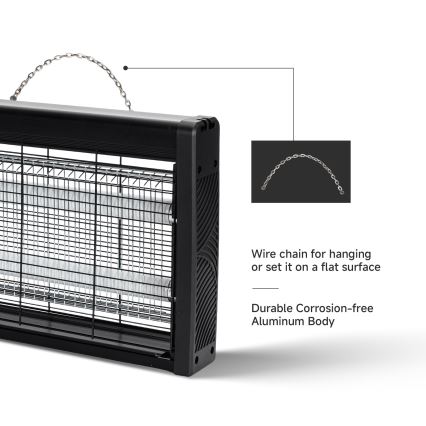 Brilagi - Elektrisk insektfanger 2xUV/10W/230V 60 m2 sort