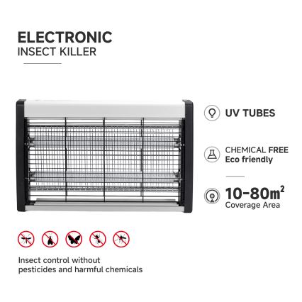 Brilagi - Elektrisk insektfanger 2xUV/15W/230V 80 m2