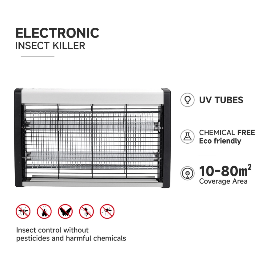 Brilagi - Elektrisk insektfanger 2xUV/15W/230V 80 m2