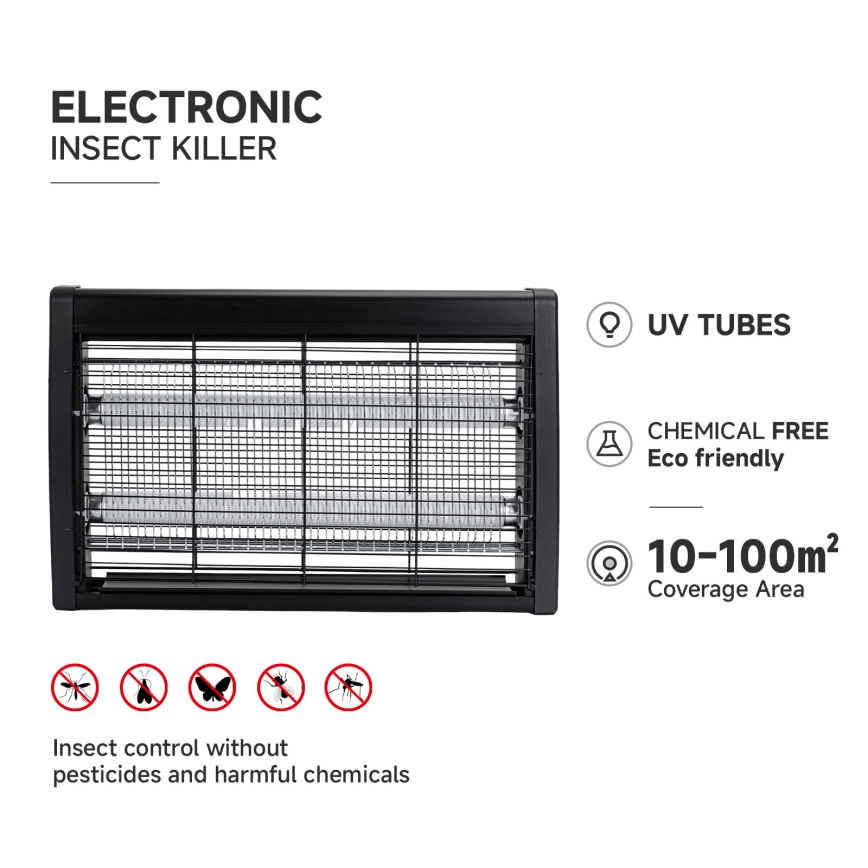 Brilagi - Elektrisk insektfanger 2xUV/18W/230V 100 m2