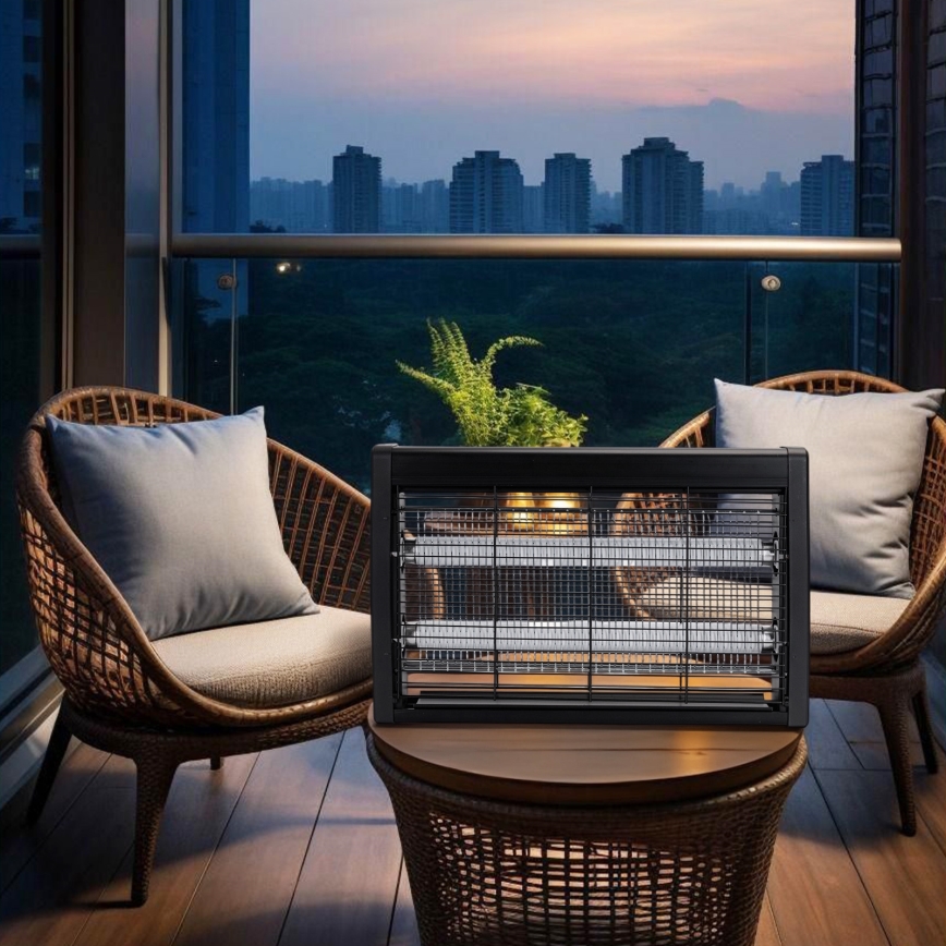 Brilagi - Elektrisk insektfanger 2xUV/18W/230V 100 m2 sort