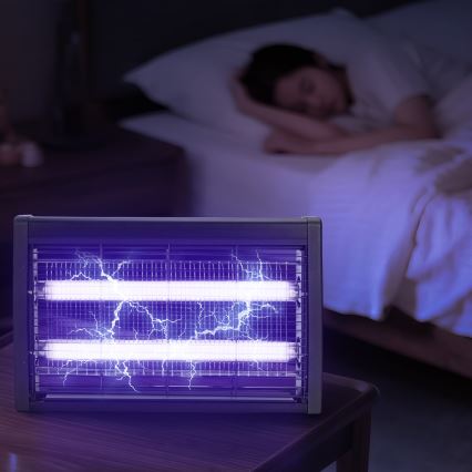 Brilagi - Elektrisk insektfanger 2xUV/18W/230V 100 m2 sort