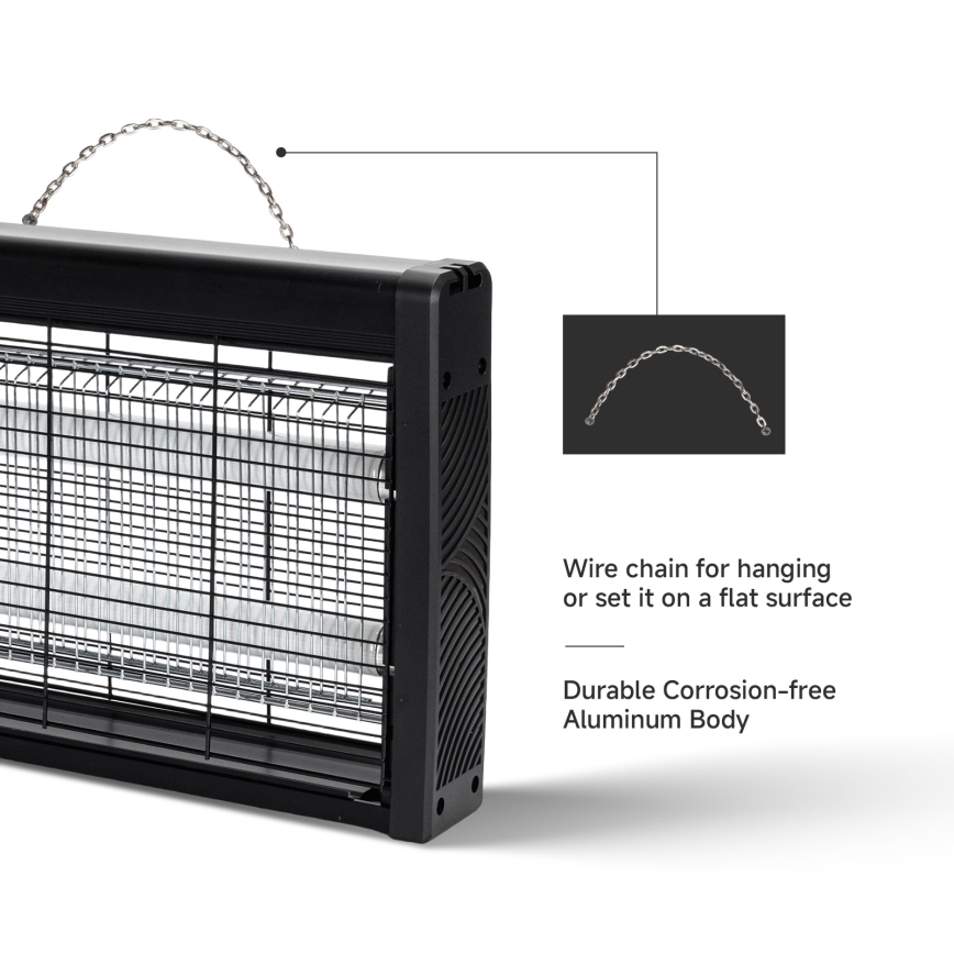 Brilagi - Elektrisk insektfanger 2xUV/18W/230V 100 m2 sort