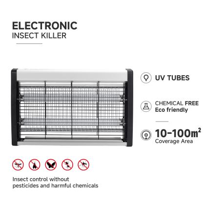 Brilagi - Elektrisk insektfanger 2xUV/20W/230V 100 m2