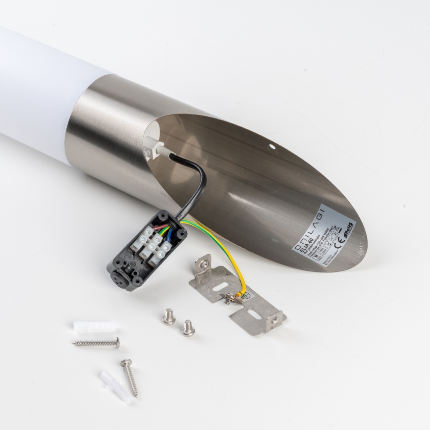 BRILAGI - LED udendørs væglampe ELIA 1xE27/7W/230V 4000K IP44 mat krom