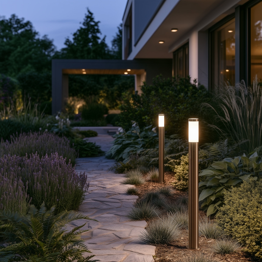 BRILAGI - LED-udendørslampe ELIA 1xE27/7W/230V 4000K IP44 100 cm mat krom