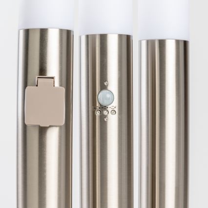 BRILAGI - LED-udendørslampe ELIA 1xE27/7W/230V 4000K IP44 100 cm mat krom
