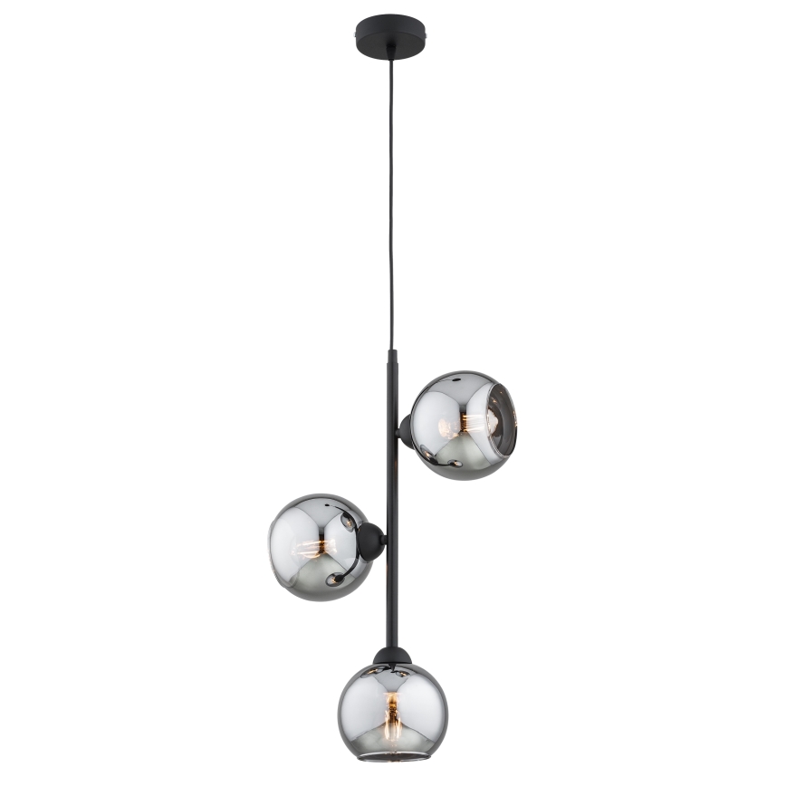 Brilagi - Erstatningsglas til lysekrone DIOR E27, Ø 15 cm, røggrå