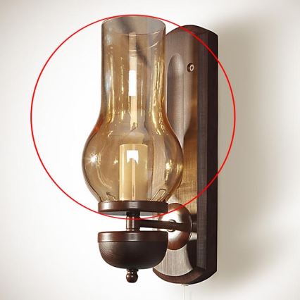 Brilagi - Reserveglas til lysekrone og væglampe TAVERN/COTTAGE E14 210x110 mm guld