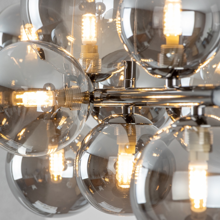 BRILAGI - Erstatningsglas til lysekrone, væg- og bordlampe MISTEL, MILLA Ø 15 cm, røget